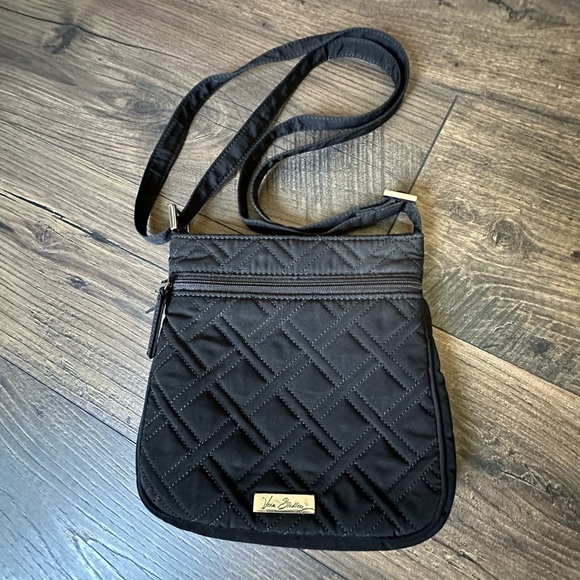 Vera Bradley Handbags - Vera Bradley Petite Double Zip Hipster Crossbody Bag in Classic Black * RETIRED